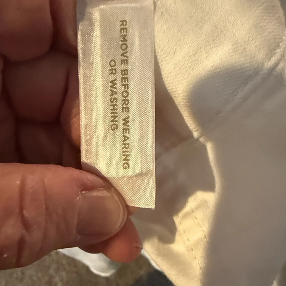 LOFT White button up Jean Jacket. Size Large - Picture 6 of 7